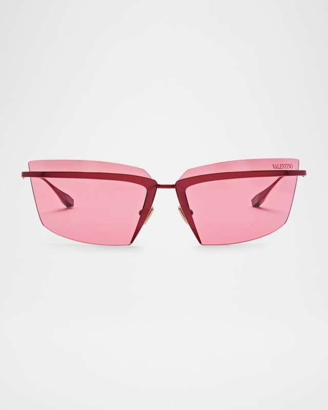 V-Lure Rimless Acetate & Titanium Cat-Eye Sunglasses